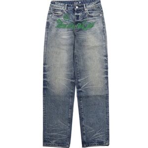 Sicko born from pain chainstich denim (green)